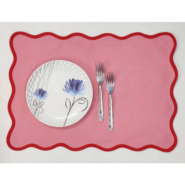 Handmade Red Scalloped Edge Placemats Set of 4 Chairish