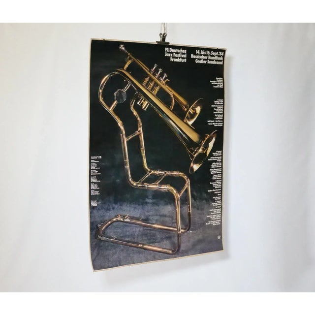 Original Frankfurt Jazz Festival poster by Gunther Kieser, 1980s. The 1980 poster is in red with a graphic motif of...