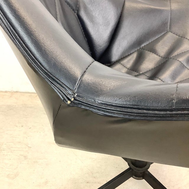 Vintage Modern Highback Swivel Lounge Chair For Sale - Image 9 of 12
