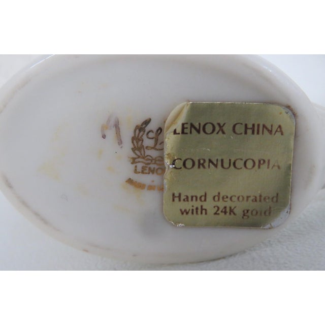 Lenox China Porcelain Cornucopia Pair of 2 Made in Usa With 24k Gold Trim 4927b For Sale - Image 12 of 13