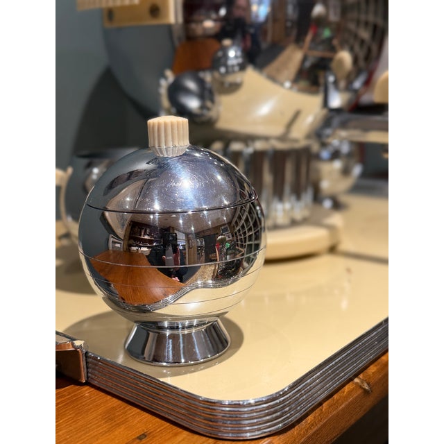 Striking and highly collectible 1938 Coronet coffee set designed by Walter Von Nessen for Chase Brass and Copper Co., New...