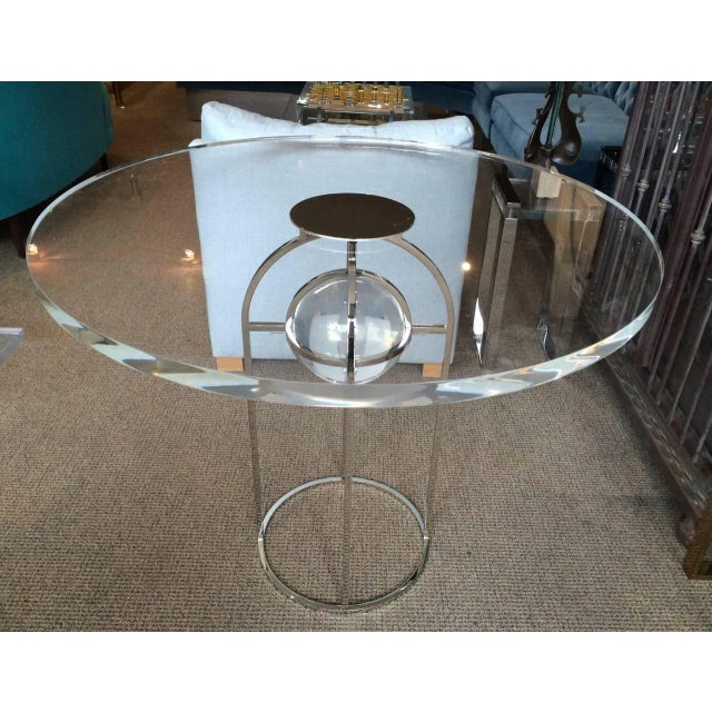 Early 21st Century Charles Hollis Jones "Bullet" Dining Table in Nickel and Lucite, Signed For Sale - Image 5 of 6