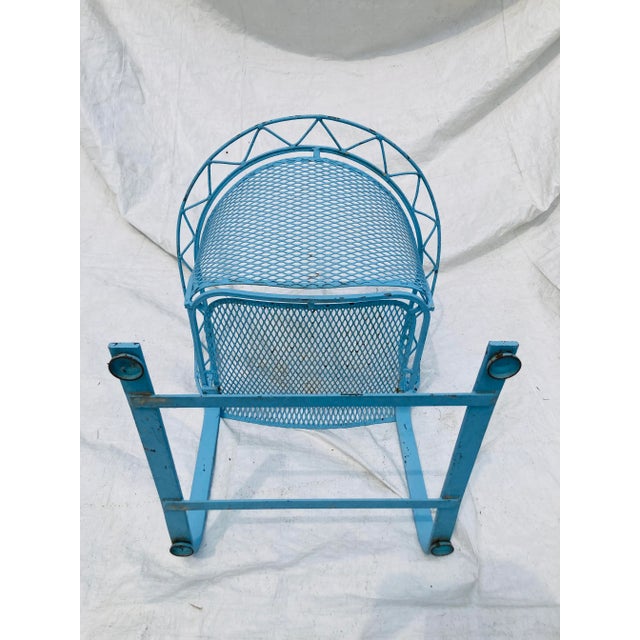 1940s Mid-Century Salterini Woodard Wrought Iron Flex Rocking Chair For Sale - Image 9 of 10