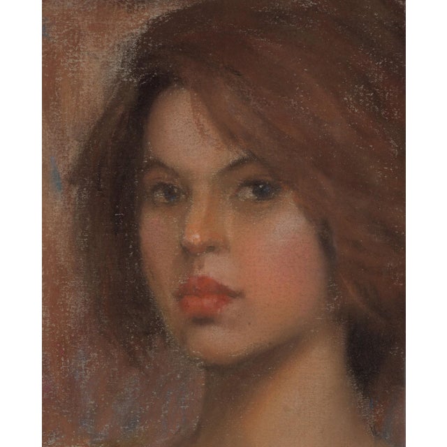 Figurative Rebecca, ca. 1992 by Dan Beck | Pastel on Paper Portrait of a young woman with short hair. For Sale - Image 3 of 4