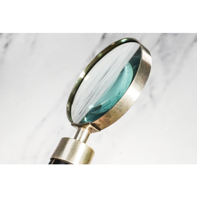 Rare Vintage Ralph Lauren Home Sterling Silver Wood Magnifying Glass Luxury Desk Accessory Home Office Decor For Sale - Image 4 of 13