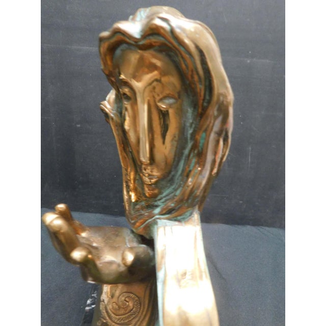 Gold Sunol Alvar "Maternite" 1989Bronze Sculpture With Granite Base Signed For Sale - Image 8 of 17
