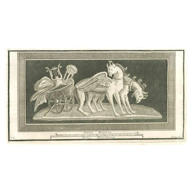 Fernando Strina, Fresco from Antiquities of Herculaneum, Etching, 18th Century For Sale