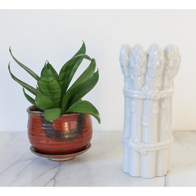 Vintage Ceramic Asparagus Form Candle Holder For Sale - Image 4 of 8