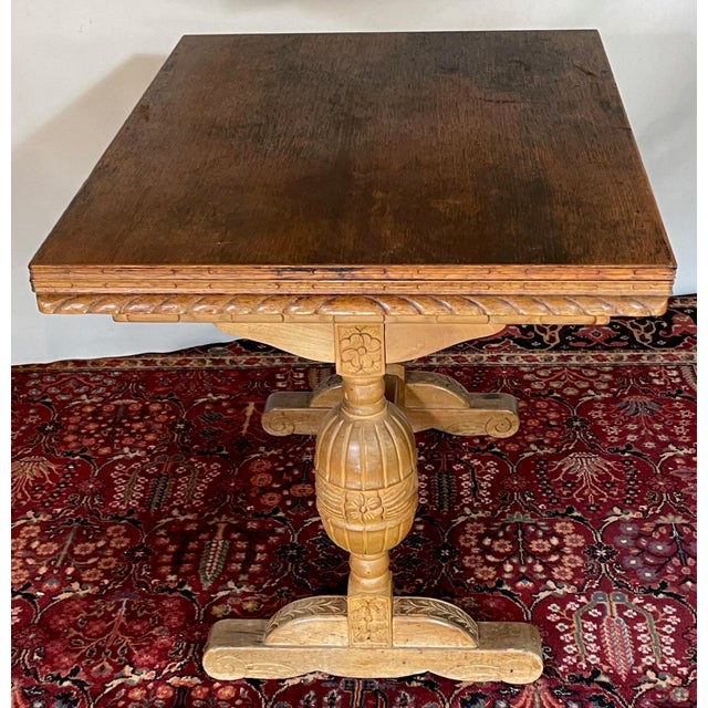 1850s Antique English Country Oak Draw-Leaf Refectory Table - For Sale In Monterey, CA - Image 6 of 9