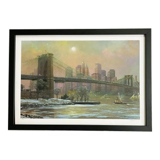 Signed and Numbered Alexander Chen Serigraph Titled 'Brooklyn Bridge Cambier' For Sale