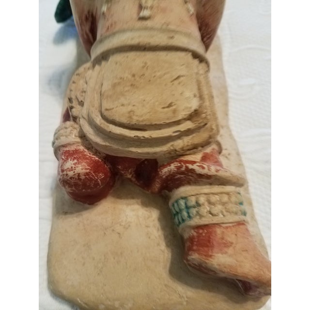 Textile Antique Earthenware Pottery Mythical "Therocephalian" Sculpture For Sale - Image 7 of 11