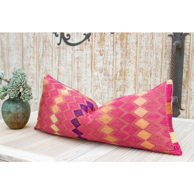 Antique Jaina Sindh Silk Pillow For Sale In Los Angeles - Image 6 of 10