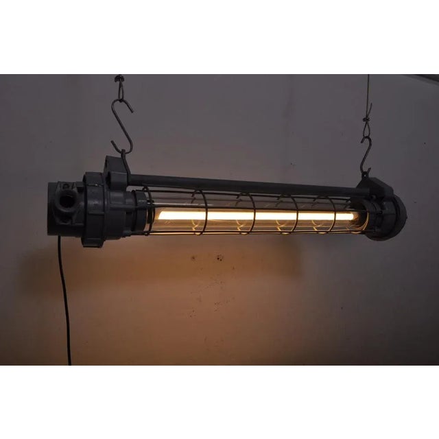 Gray Vintage Industrial Dimmable Led Tube Pendant Light, 1970s For Sale - Image 8 of 13