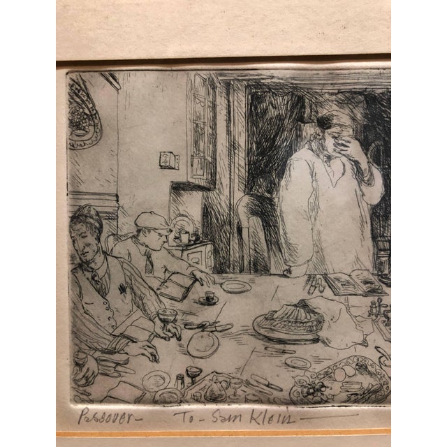 Modern Philip Reisman, Judaica Etching Passover Seder Scene WPA Artist For Sale - Image 3 of 5