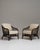 Pair of 20th Century French Dark Brown Mid-Century Organic Modernism Faux Bamboo Upholstered Armchairs For Sale In Greensboro - Image 6 of 15