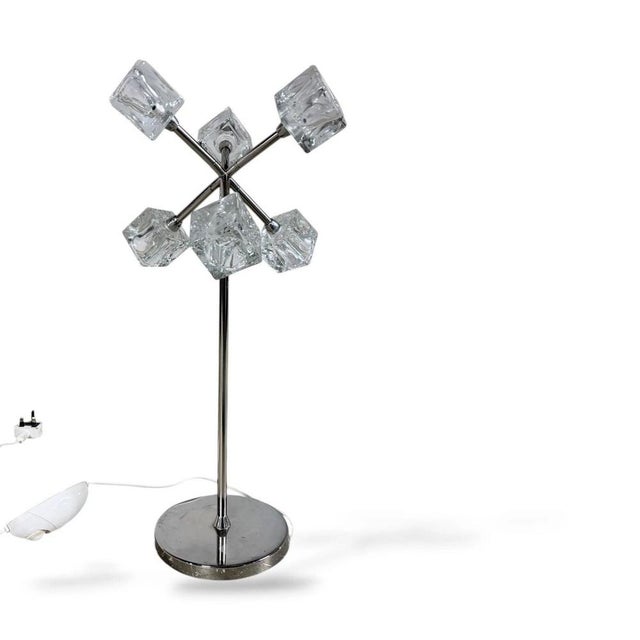 Mid-Century Ice Cube Lamp in Chrome with Textured Glass Shades from Ikea, 1970s For Sale - Image 6 of 9