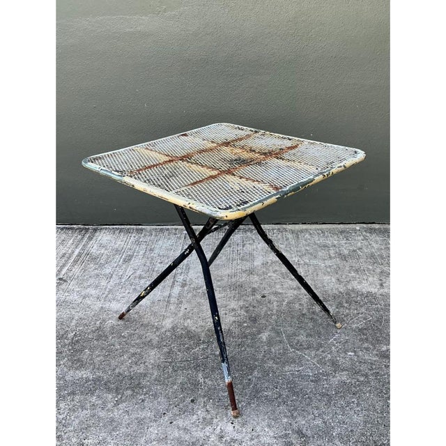 Vintage MCM Hoop Folding Wrought Iron Table and Chairs For Sale In West Palm - Image 6 of 12