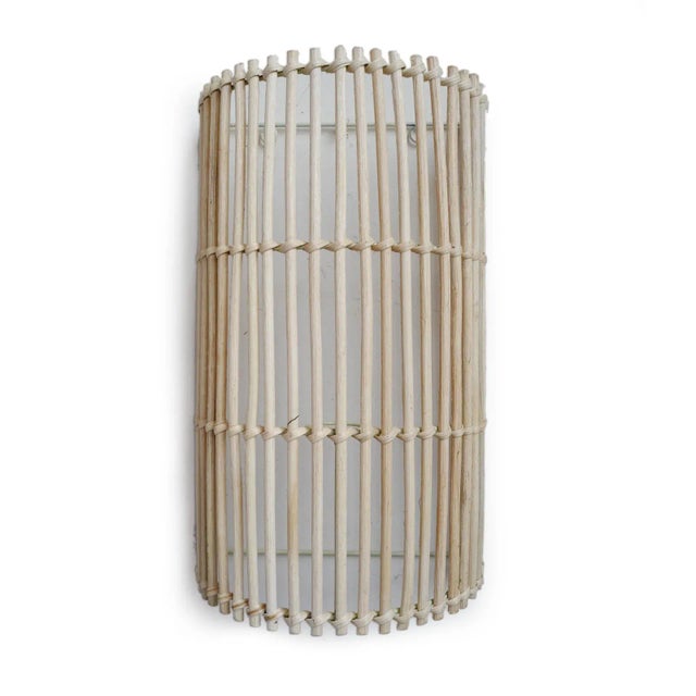 2020s Raw Wicker Stick Coastal Modern Wall Sconce For Sale - Image 5 of 5