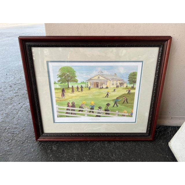 This is an original watercolor print titled “Happier Days” signed by Elsie Beiler. Framed professionally with double...