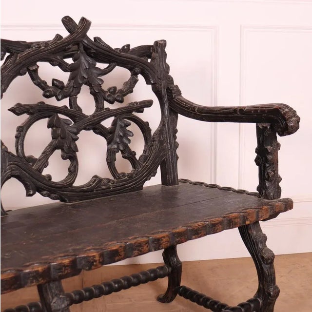 Victorian Black Forest Bench For Sale - Image 10 of 11