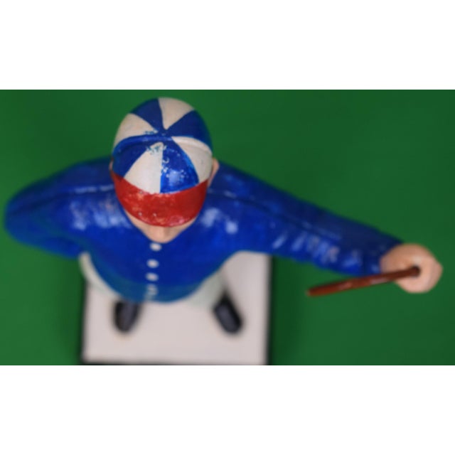 "21" Club Style Cast Iron Jockey Figurine- Blue For Sale In New York - Image 6 of 6