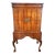 Antique English Queen Anne Walnut Cabinet on Stand Mirrored Cocktail Bar Chest For Sale