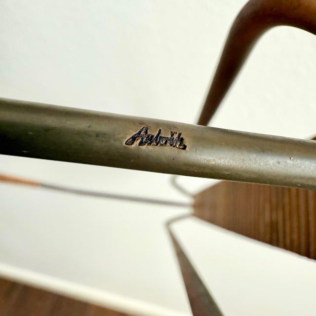 Wood Mid Century Modern Signed Carl Aubock Rattan Wrapped Holder / Display Austrian Vintage For Sale - Image 7 of 12