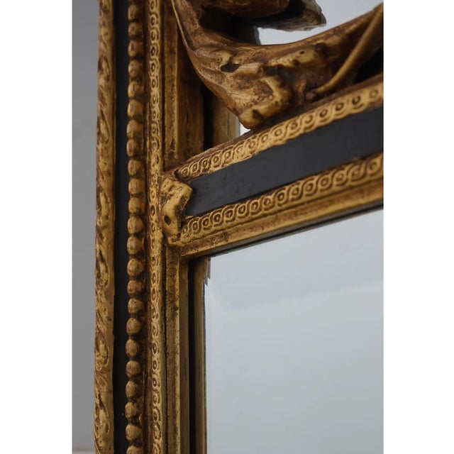 1980s 1980s Empire Style Giltwood and Parcel-Ebonized Mirror For Sale - Image 5 of 5