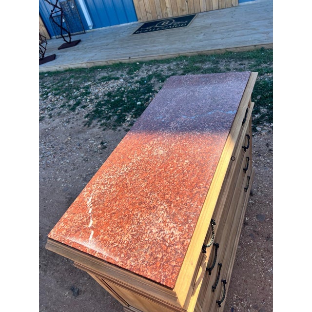 19th Century Louis XVI Marble Top Bleached Chest of Drawer / Commodes For Sale - Image 4 of 12