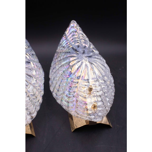 Set of 2 Bogotà Iridescent Rainbow Color Murano Style Glass Leave Wall Lights, 1970s For Sale - Image 9 of 12