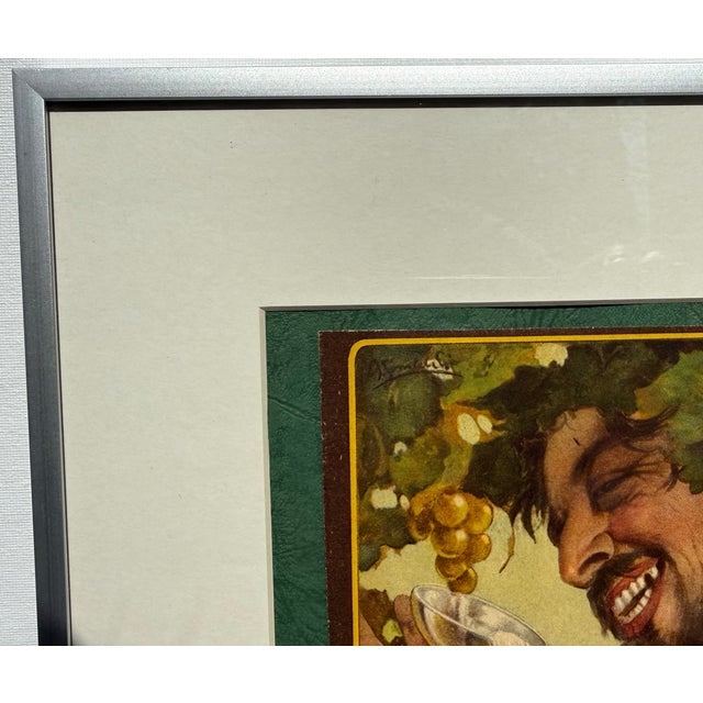 Traditional Original Antique Gancia Gran Spumante Advertisement, Bacchus Design, C. 1910s For Sale - Image 3 of 7
