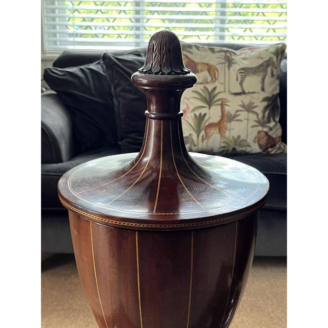 Victorian Inlaid Mahogany Cutlery Urns, Set of 2 For Sale - Image 3 of 11