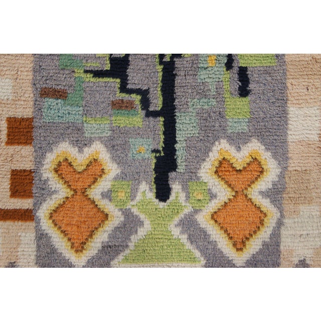 Mid-Century Modern Vintage Swedish Rya Rug With Polychromatic Geometric Motifs - Rug & Kilim For Sale - Image 3 of 8