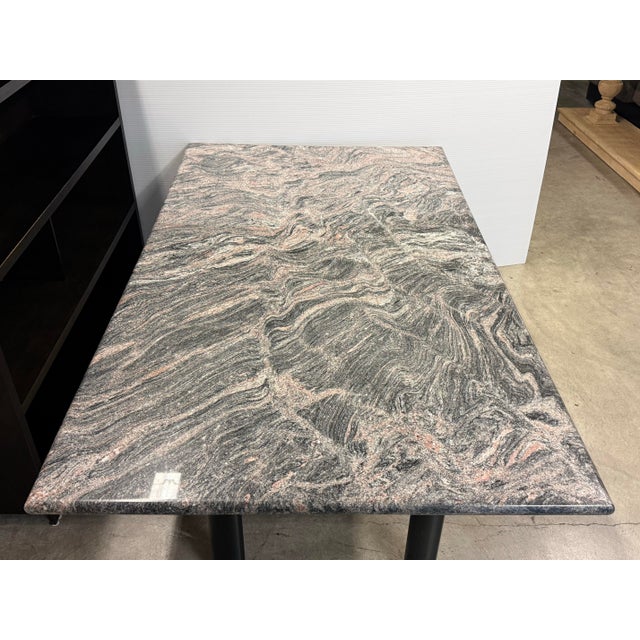 2010s Le Corbusier Lc6 Tube D’Avion Base + Bespoke Granite Top Dining Table For Sale - Image 5 of 12