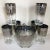 Mid-Century Modern Dorothy Thorpe Style Grape Pattern Silver Fade Ice Bucket WithTongs and Six 12 Oz. Tumblers - Set of 8 For Sale - Image 10 of 13