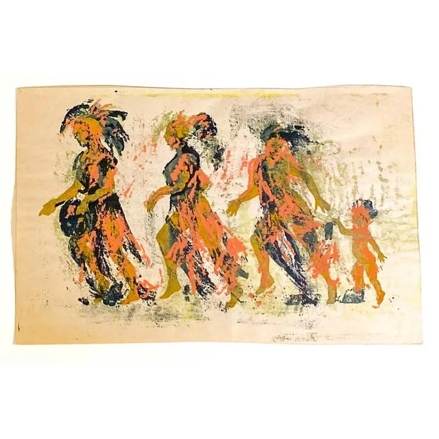 Figurative 1960s Mid Century Modern Serigraph For Sale - Image 3 of 4