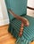 Early 20th Century Striped Green Skirted Chair For Sale - Image 10 of 12