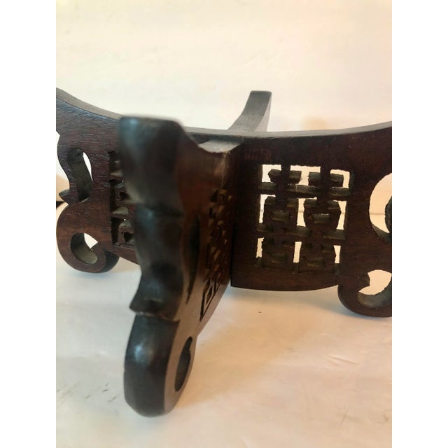 This stunning Vintage Chinoiserie Pierced Carved Wood Bowl / Plant Stand is the standout piece you're looking for to add...