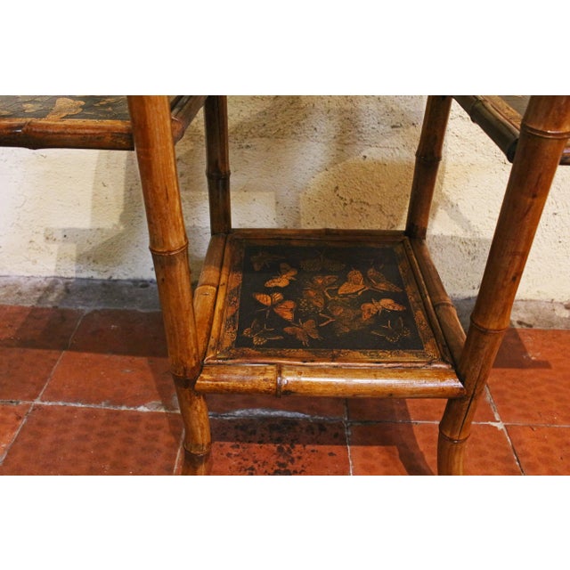 Late 19th Century Circa 1880s English Multi-Tier Drop-Side Bamboo Table For Sale - Image 5 of 7