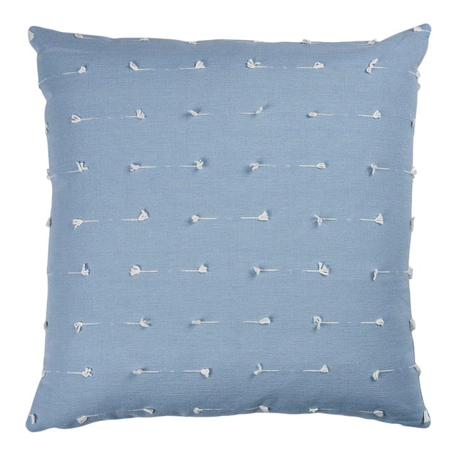 Schumacher Teton 24" Pillow in Sky For Sale