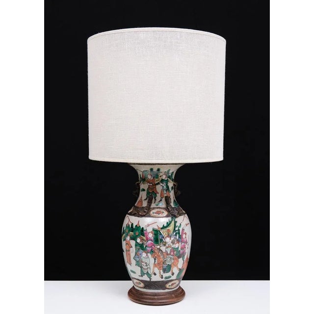 Beige Earthenware Table Lamp, China, 1890s For Sale - Image 8 of 13