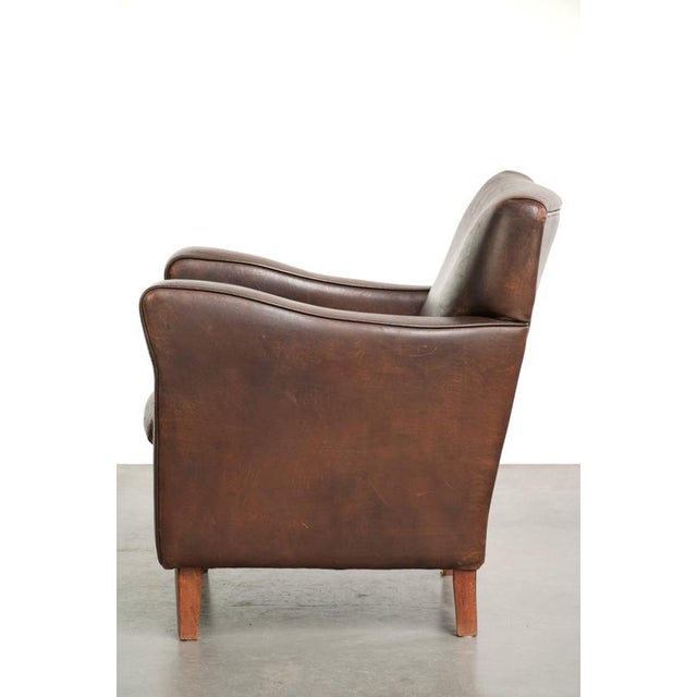 2000 - 2009 Vintage Sheepskin Armchair with Fixed Seat Cushion For Sale - Image 5 of 13