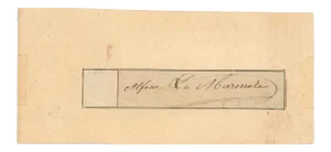 Alfonso La Marmora, Card Signed by Gen. Alfonso La Marmora, Mid-19th Century