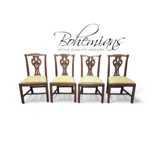 Henkel Harris Dining Chairs, Vintage Dining Chairs, Set of 4, Solid Cherry, Chippendale Style, Finish 24 For Sale