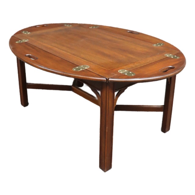 Henkel Harris Genuine Mahogany Butler’s Tray Coffee Table For Sale