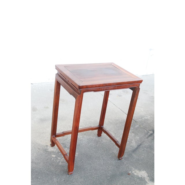 Brown Pair of Ming Style Asian End Tables For Sale - Image 8 of 10