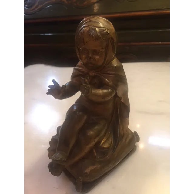 Late 19th Century Pair of Gold Bronze Statue For Sale - Image 5 of 9