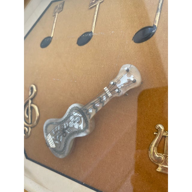 Italian Florentine Sterling & Mother of Pearl Guitar Shadow Boxes For Sale - Image 9 of 11