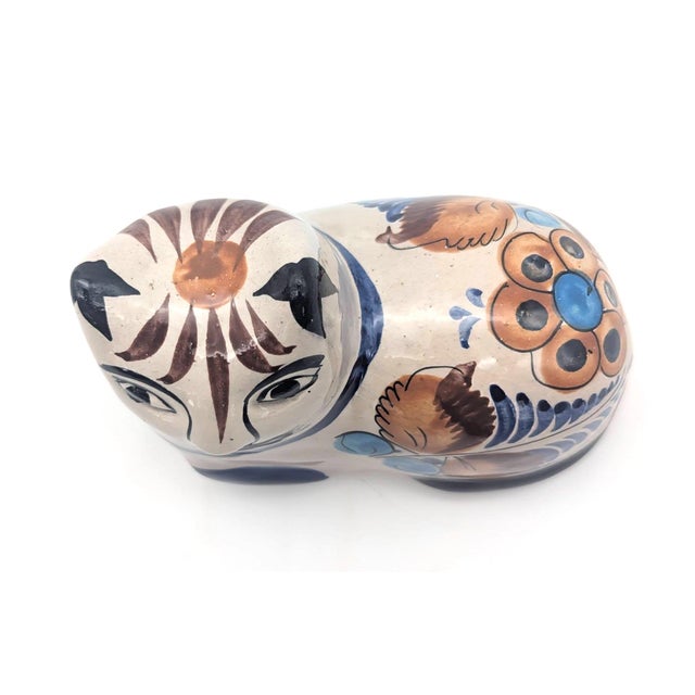 1970s Tonalá Mexico Ceramic Cat Figurine For Sale - Image 9 of 11