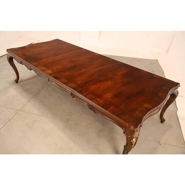 Karges Furniture Karges French Louis XV Style Walnut Expandable Dining Table For Sale - Image 4 of 18